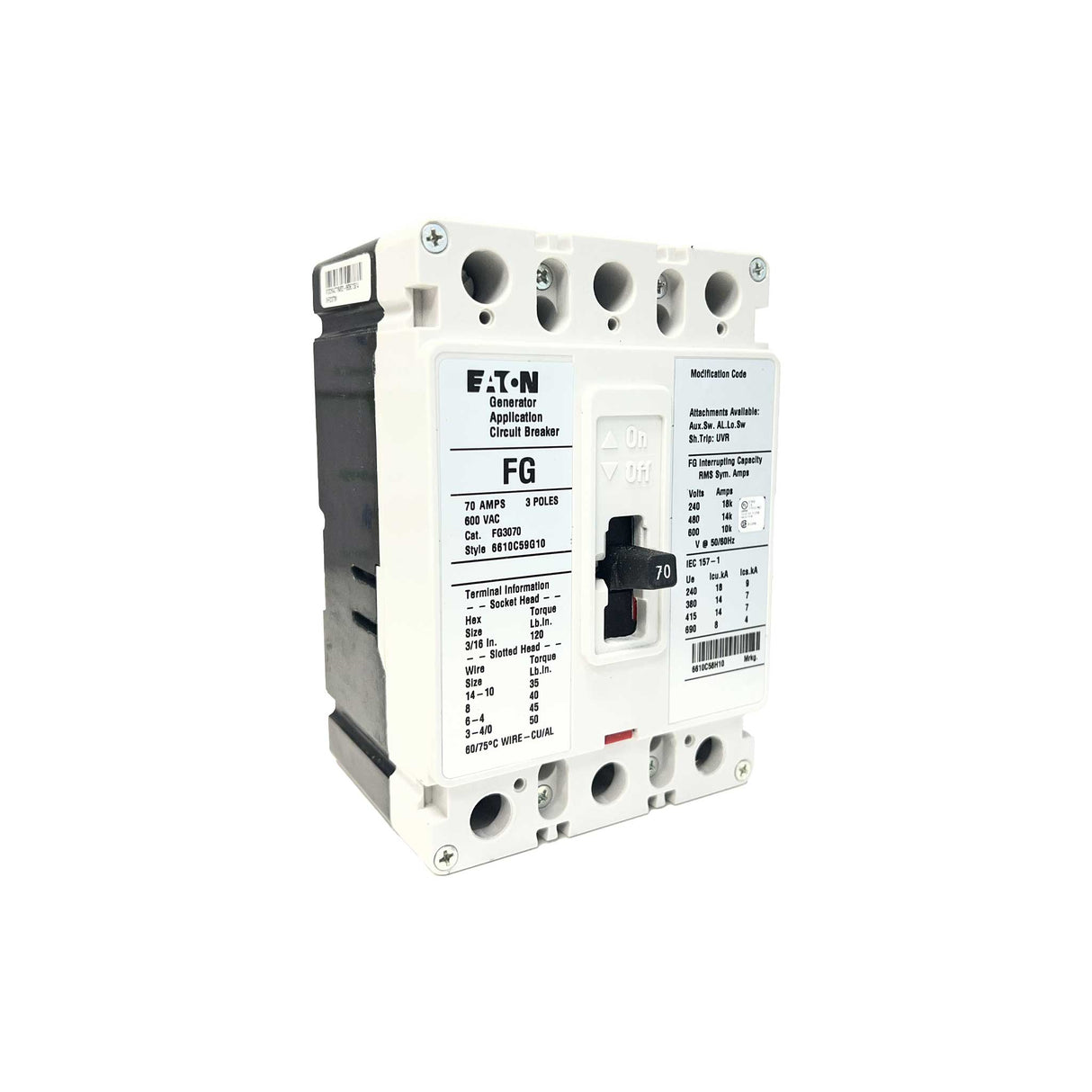 3 pole 70 amp breaker for a PowerTech Generator
