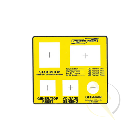 Control Box Decal for an ECU PowerTech Generator Panel