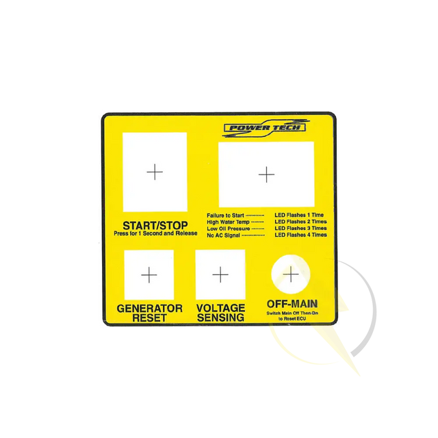 Control Box Decal for an ECU PowerTech Generator Panel