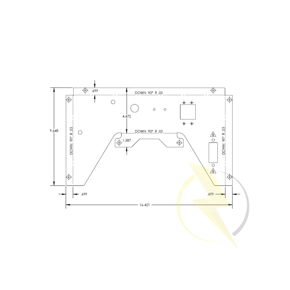 Back panel for control box on a custom mobile generator